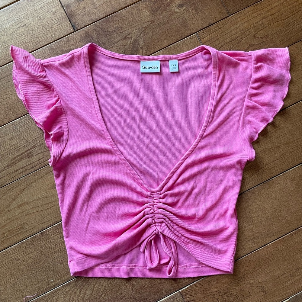 Sun-deh Soda Pop Ruched Crop Top